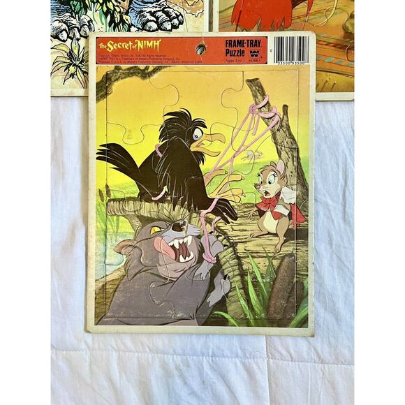 3 Whitman Puzzle Bundle - Secret Of Nimh & Dinos. Used, Complete, Vintage. 1982. - Picture 2 of 12